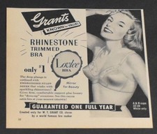 1952 Print Ad Sexy Fashion Lady Blonde Grants Lovlee Bra Feminine Beauty Art Ht picture