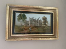 New York University Picture Eglomise Style Reverse Painted Gold Framed Glass picture