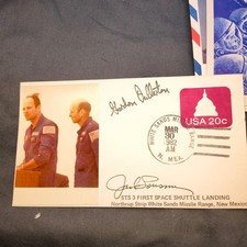 STS-3 Space Shuttle Landing Cover Signed Jack Lousma Gordon Fullerton White Sand picture