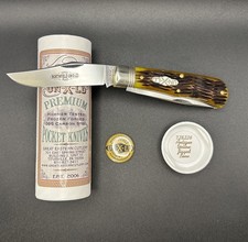 Great Eastern #72 Antique Yellow Jigged French Creek Trapper Knife 728226 GEC picture