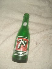 Vintage Seven-Up 1957 Troy,NY Soda Bottle 7oz Green Glass picture