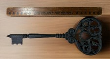 Wonderful 14 Inch Cast Iron Handmade Fancy Victorian Key Ornate Vintage Wow picture
