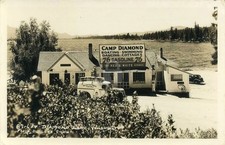 Pend Orielle County WA 1940'S Camp Diamond 76 Gas Pump RPPC Photo Postcard COPY picture