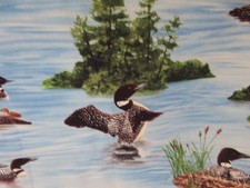 3 pc. Never Used Vintage Nature Scene Ducks, bears & Deer in the Wild Cotton picture