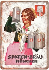 HOHLWEIN, Ludwig Spaten Bräu, Munich Liquor Poster Retro Look Sign E957 picture