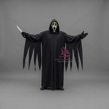 ZAIN Black Scream Ghostface Cotton Robe Mask Halloween Cosplay Costume picture