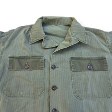 Vintage 1940s WWII US Military M43 HBT Herringbone Twill Utility Jacket Shirt picture