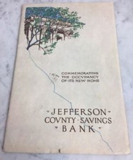 1923 Jefferson County Savings Bank Watertown NY New Building Pamphlet Envelope picture