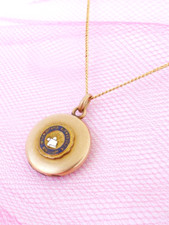 ALFRED UNIVERSITY Locket Necklace Vintage Antique Gold Filled GF Seal New York picture