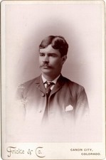 FRICKE & CO 1890s PHOTOGRAPHER CANON CITY COLORADO D&RG RAILROAD CABINET CARD RR picture