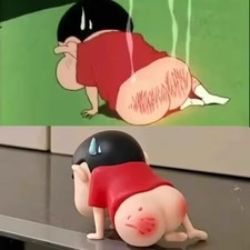 Anime Crayon Shin Chan Swollen Buttocks Figurine PVC Model Doll picture