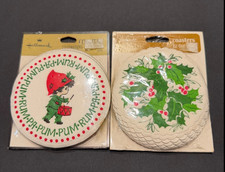 VTG Hallmark & Ambassador Paper Coasters Christmas Holiday 2 New SEALED Drummer picture