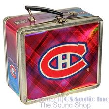 MONTREAL CANADIENS NHL 1990's METAL LUCHBOX REFLECTIVE IRIDESCENT HOLOGRAPHIC picture
