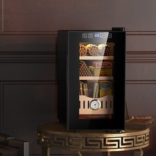 25L Electric Cigar Humidor with Spanish Cedar Wood Shelves 200 Capacity Cooling picture