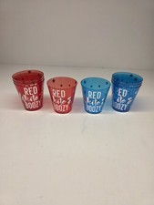 8 Funny Patriotic Plastic Shot Glass Red White and Boozy 4th of July Party Gift picture