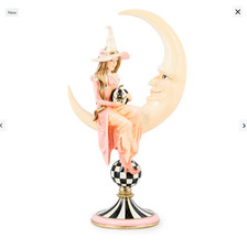 MACKENZIE CHILDS Hocus Pocus Witch on Moon Figurine NEW picture