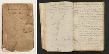 1820s antique CUSHING freeport me CYPHER BOOK & MARITIME LOGBOOK merchant math picture