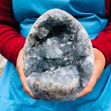 5.5LB Natural Beautiful Blue Celestite Crystal Geode Cave Mineral Specimen picture