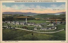 Tupper Lake New York NY Veterans Hospital Adirondack Mts c1930s-40s Linen PC picture