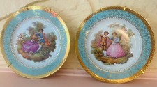Set Of TWO Vintage Hanging L. Bernardaud & Co LIMOGES Fragonard Gilt 9.5” Plates picture