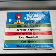 Vintage 70s Ronald McDonald Travel Kit Car Game Advertising Kids VTG Road Trip picture