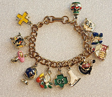 Vintage Girl Scouts 1950s Chunky Charm Bracelet Bracelet 6-1/2