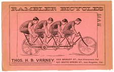 1890s Double-Sided Handbill for Rambler Bicycles Varney San Francisco picture