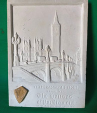 WWII Houses of Parliament Stone Fragment Plaque Air Raid May 1941 Blitz Relic picture