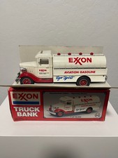 Vintage 1993 Exxon Aviation Gasoline Tanker Truck Bank JMT Replicas Boxed COA picture
