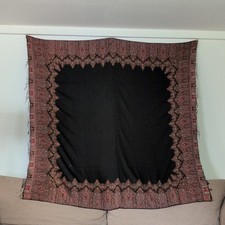 Antique Victorian Kashmir Paisley Fine Wool Shawl Fair Condition 64
