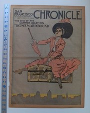 1908 San Francisco Chronicle Sunday Insert 16x22 JOHN E SHERIDAN Color Art picture