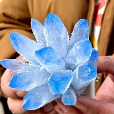 1.16LB Newly discovered blue Phantom Quartz Crystal Cluster mineral samples picture