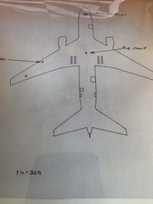Vintage Blue Print Airport Ground Clearance From The 60s. Dc10 Dc8 Tri Motor 747 picture