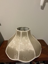 vintage Victorian-style bell lampshade made from cream jacquard or damask floral picture