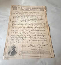 Antique George Washington Masonic Letter Grand Lodge Pennsylvania Macoy Reprint picture