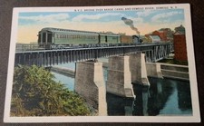 Oswego NY New York Central Railroad Bridge Over Barge Canal Postcard PC picture