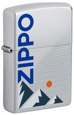 Zippo Mountain Design Satin Chrome Windproof Pocket Lighter, 47113 picture