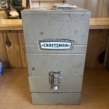 Vintage Craftsman Metal Case With Black and Decker Drill and Bits RARE 🔥🔥🔥 picture