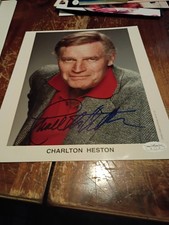 Charlton Heston Sherlock Holmes Signed Certified By Jim Spence Sticker Jsa Nice picture