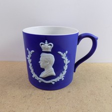 1937 Wedgwood King Edward VIII Coronation Mug Blue Jasperware 4