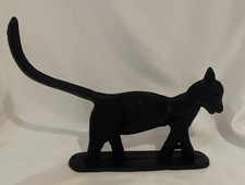 Vintage Cast Iron Cat Black Doorstop Heavy picture