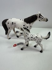 Schleich Appaloosa Mare & Foal Horse Figures Lot of 2 w/ Tags Farm World picture