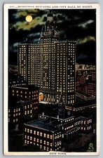 Municipal Building and City Hall By Night New York postcard c. 1915-1930 picture