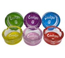6 Pack Display Durable Glass Ashtray Assorted Color Heavy Glass,   picture