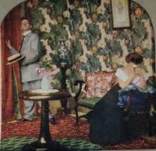 Stereoview Card I'm Jiggered If I'll Kiss Your Dog picture
