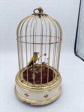 VINTAGE GERMAN SINGING BIRD CAGE AUTOMATON MUSIC BOX picture