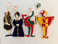 ST NICHOLAS Embroidered Shakespeare, Hathaway, Jesters Christmas Ornaments (UK) picture