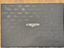 Longines Watch Advertisement leather travel luggage tag 2pc Black,Open Box picture