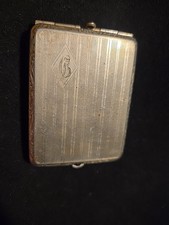 Vtg EAM Silver plated Metal Pendant Matchbook Money Clip Case Monogram Made USA picture