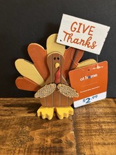 at home Wood Thanksgiving Turkey Figurine - NwT - SAVE BIG - L@@K picture